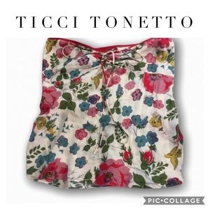 TICCI TONETTO silk floral tube top
